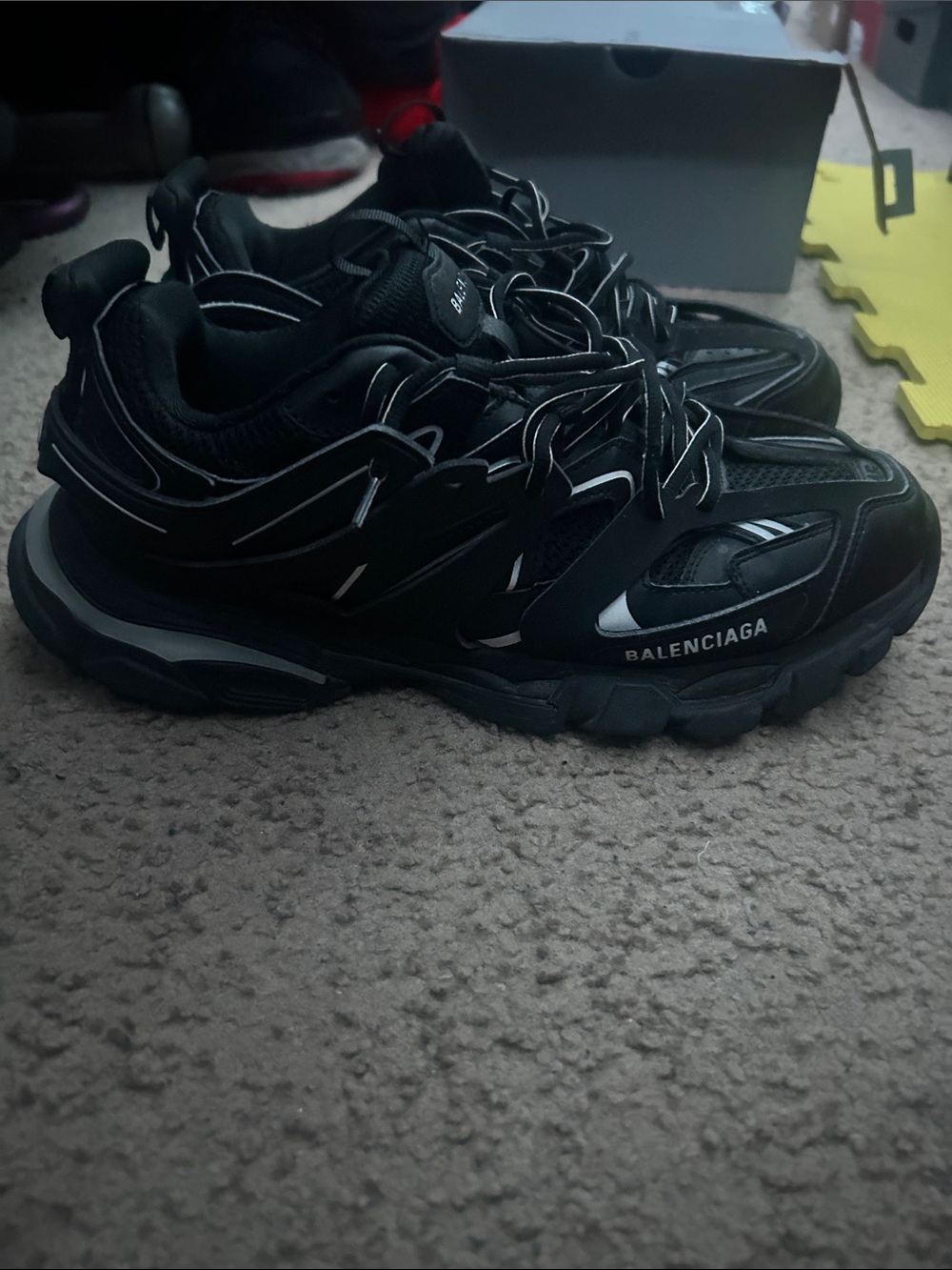 Balenciaga Black and Gray Men's Track Sneakers